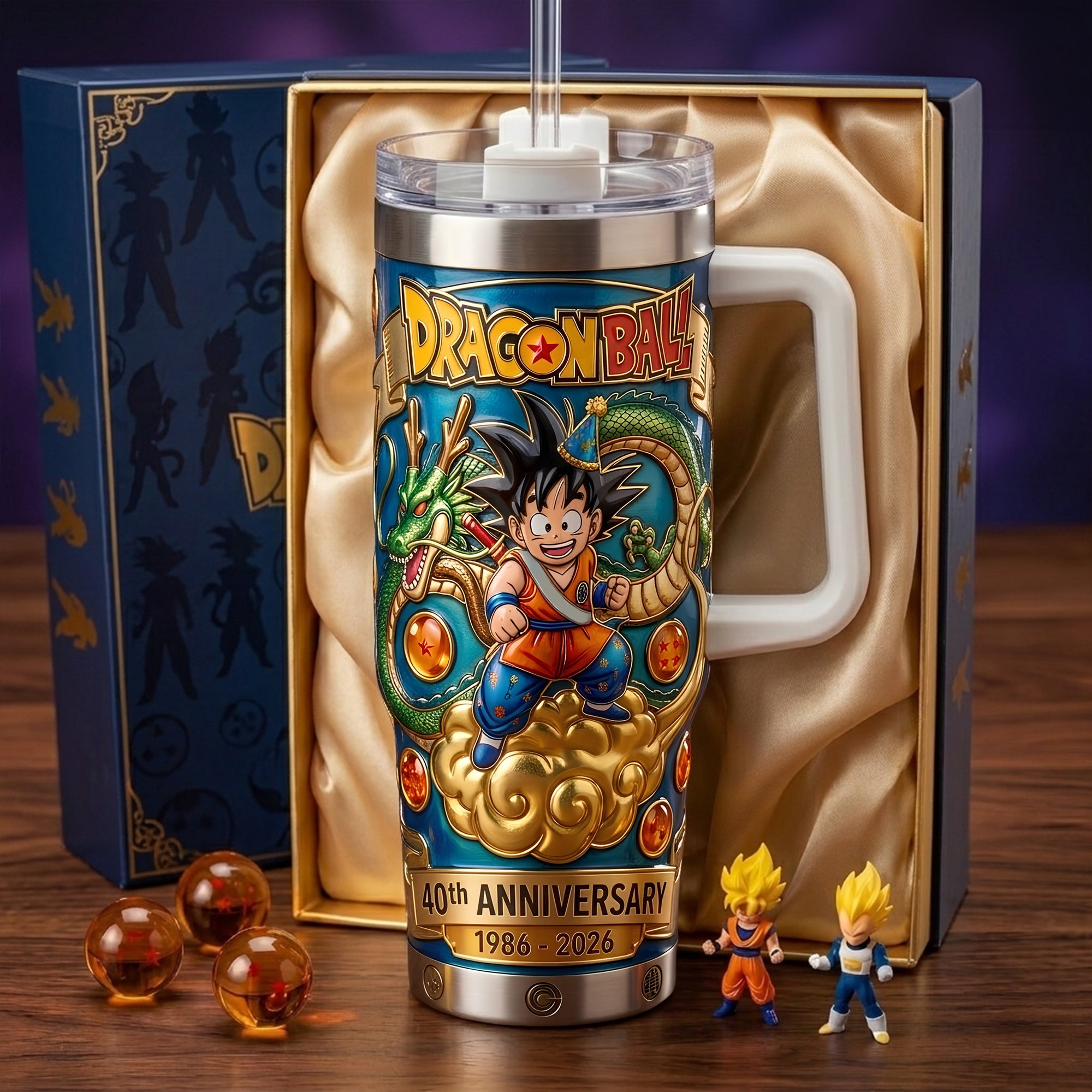 Celebrate 40 Years of Adventure! Personalized 40th Anniversary Manga Series Tumbler for Cosmic Lovers Tumbler Cup PopCulturePrints