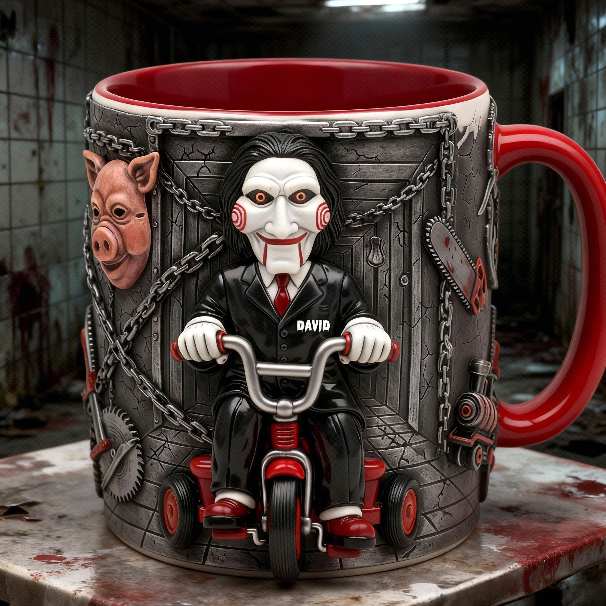 “Unlock Your Inner Horror Fan with Every Sip” - Creepy Accent Mug - Personalized Gift for Horror Lovers Coffee Mug PopCulturePrints