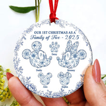 Load image into Gallery viewer, Cute Four Toile Family Ornament - Personalized Family Gift for Every Occasion Ornament PopCulturePrints
