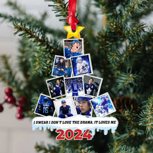 Load image into Gallery viewer, Personalized Ice Hockey Photo Ornament - Custom Christmas Tree Decoration for Hockey Fans
