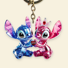Load image into Gallery viewer, &quot;Celebrate Love with Custom Charm!&quot; - Blue Monster Couple Acrylic Keychain - Personalized Gifts for Couples Keychains PopCulturePrints
