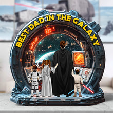 Load image into Gallery viewer, Best Dad in the Galaxy - Personalized Galaxy Dad Acrylic Plaque Shaped Plaques PopCulturePrints
