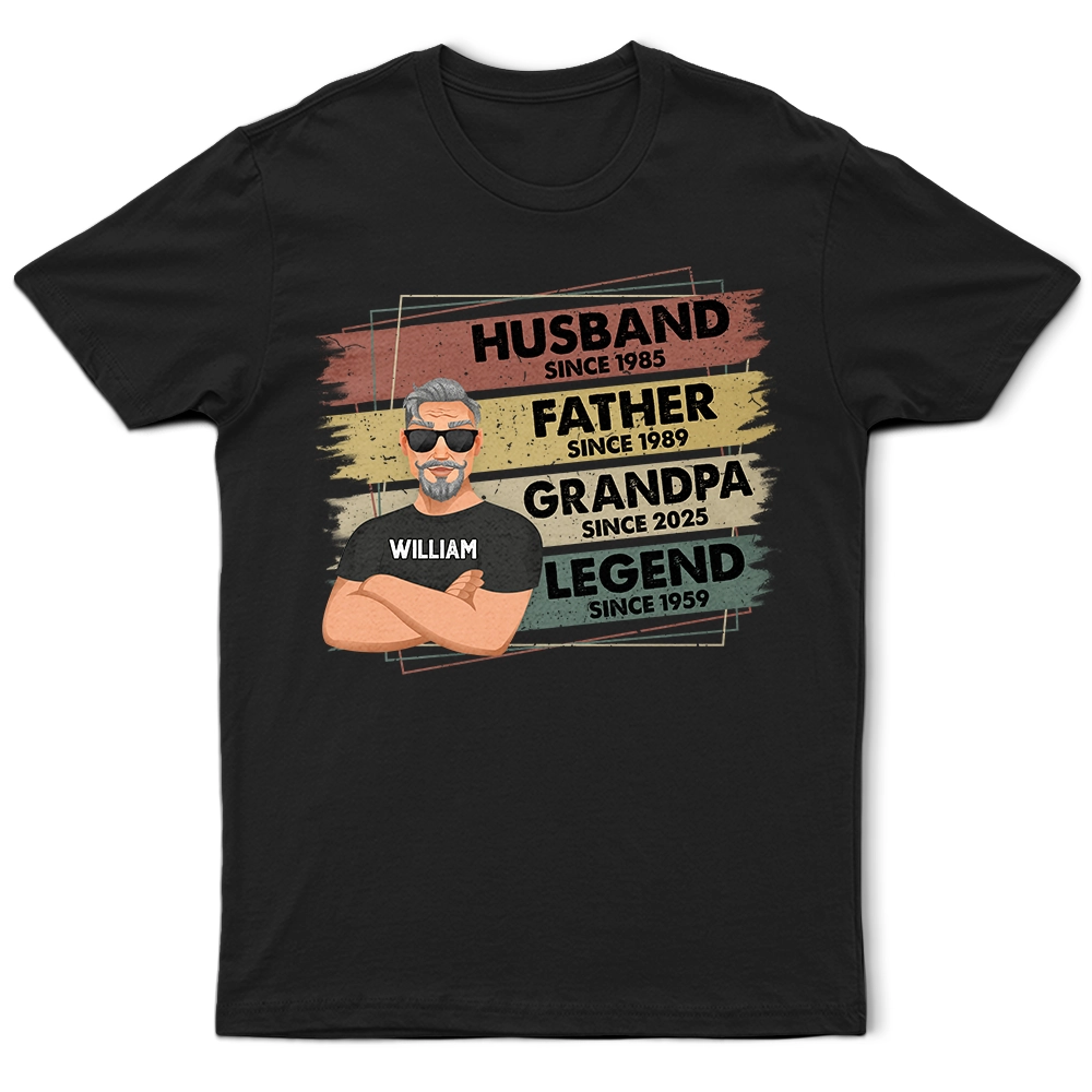 Husband, Father, Grandpa, Legend - Personalized T-Shirt for the Special Man in Your Life T-shirt PopCulturePrints