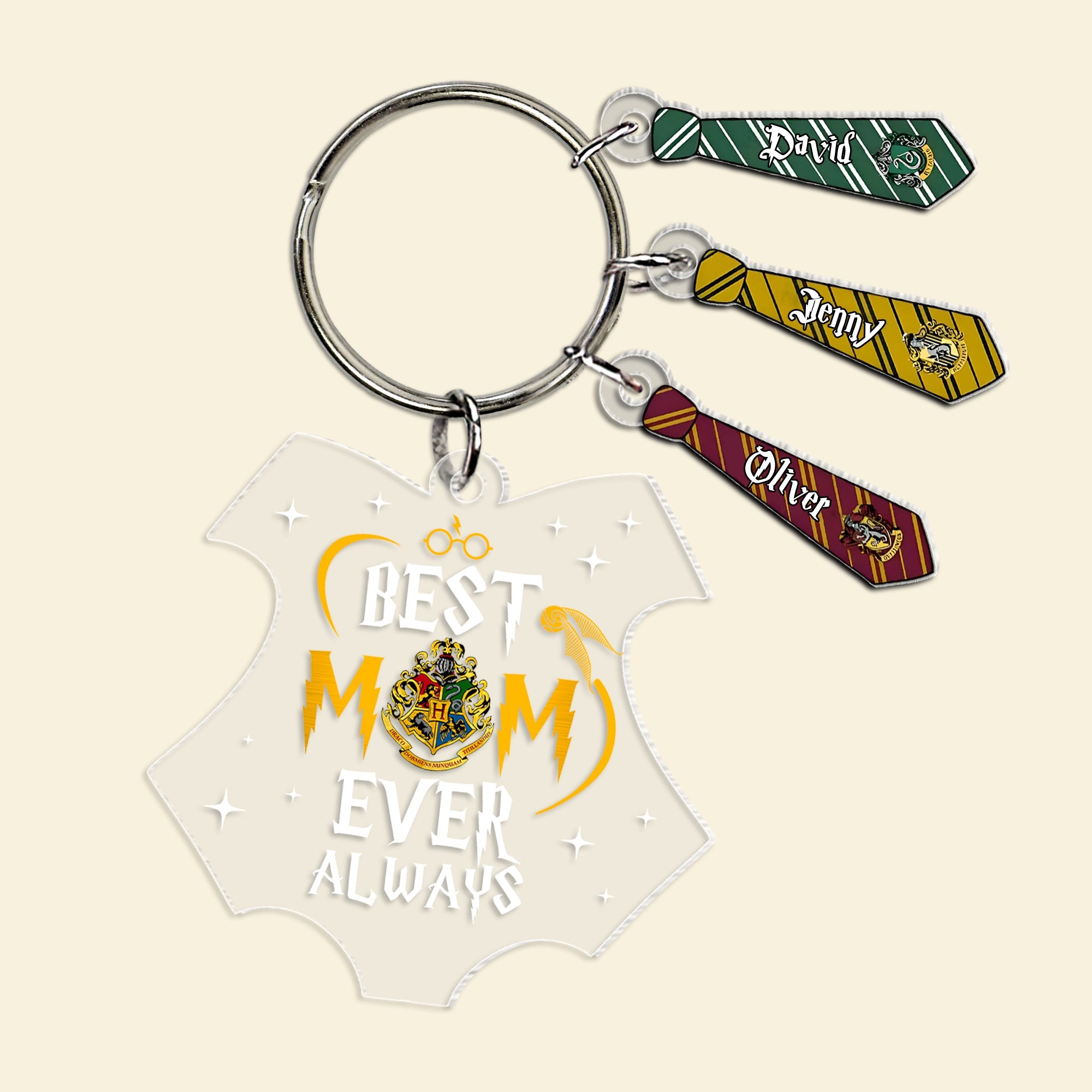 Personalized Best Mom Ever Keychain - Harry Potter Themed