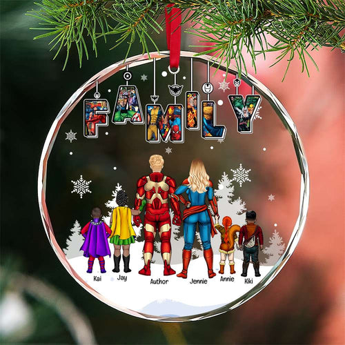 Personalized Superhero Family Christmas Ornament Ornament PopCulturePrints