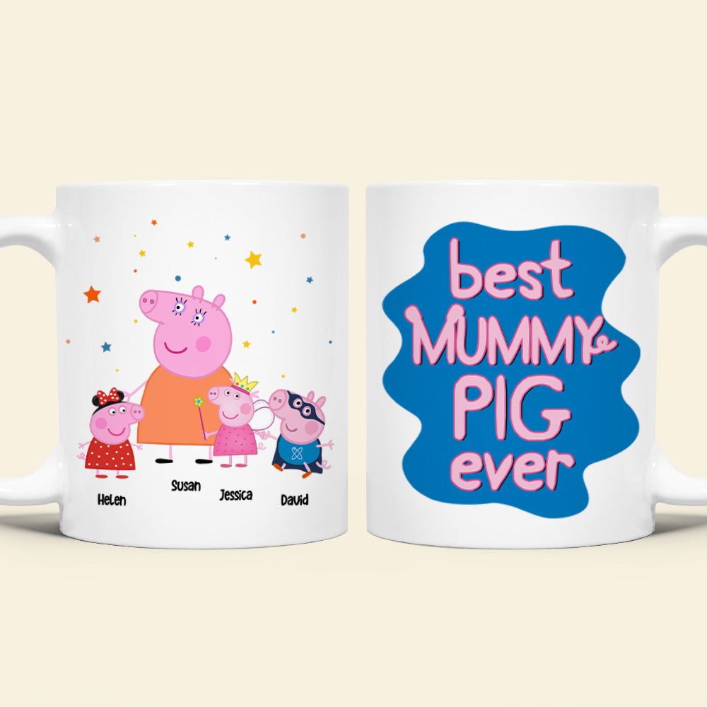 Personalized Best Mummy Pig Ever Coffee Mug Coffee Mug PopCulturePrints