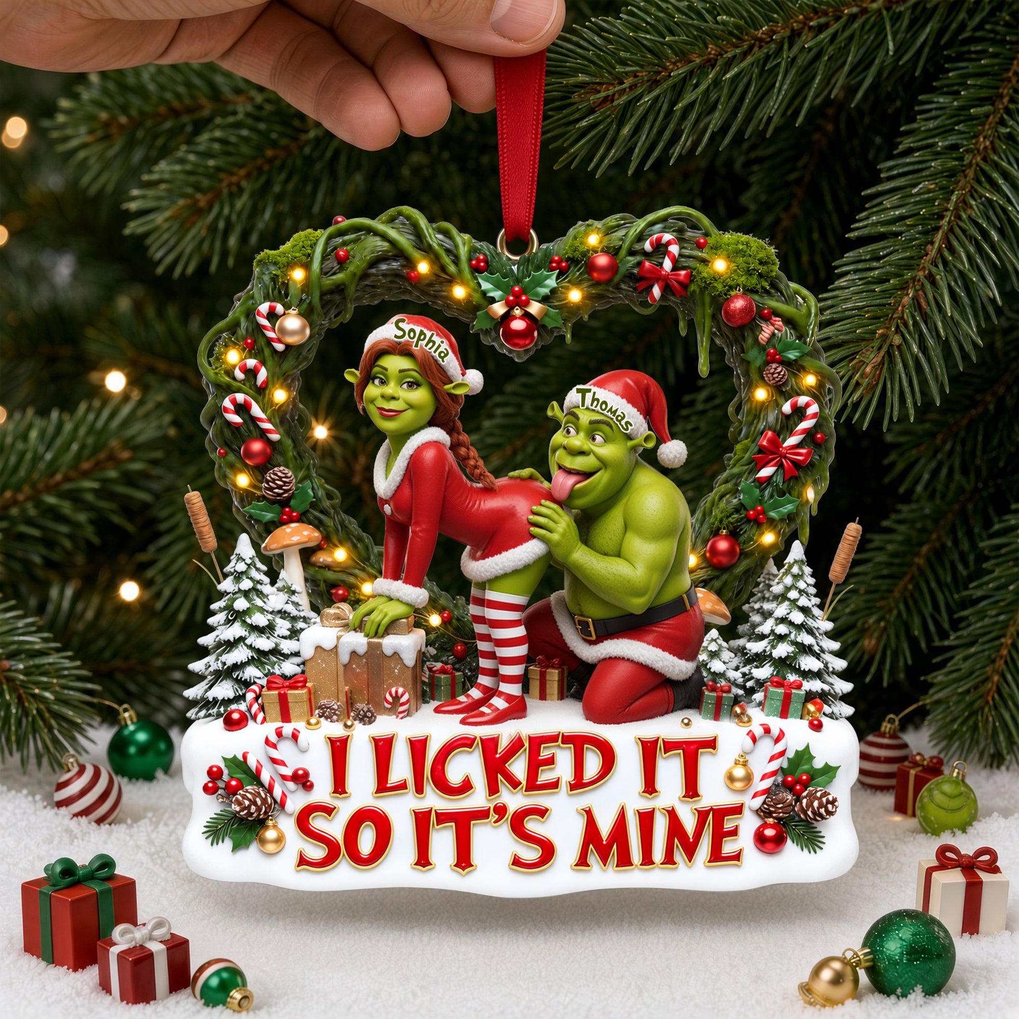 I Licked It So It's Mine - Playful Couple Acrylic Ornament Ornament PopCulturePrints