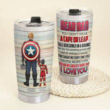 Load image into Gallery viewer, Personalized Hero Dad Tumbler - Superhero Gift for Father&#39;s Day Tumbler Cup PopCulturePrints
