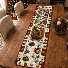 Load image into Gallery viewer, “Celebrate the Season with Joy” - Festive Winter Quilted Table Runner - Personalized Gifts for Christmas

