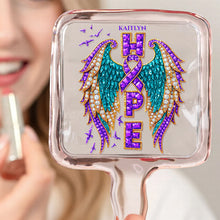Load image into Gallery viewer, "Embrace Hope with Every Reflection" - Personalized Ribbon Awareness Handheld Mirror - Unique Gift for Loved Ones Mirror PopCulturePrints
