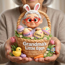 Load image into Gallery viewer, “Grandma’s Little Eggs” - Personalized Easter Plaque for Grandma - Unique Gift for Grandmothers and Family Shaped Plaques PopCulturePrints
