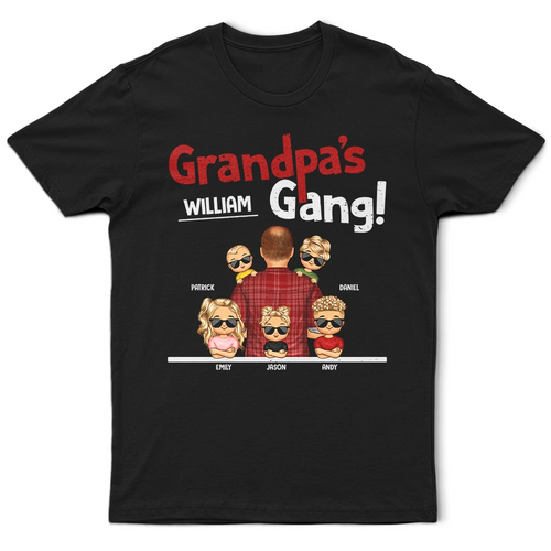“Grandpa’s Gang – A Unique Tribute to Family!” - Personalized T-Shirt - Custom Gift for Grandfathers and Family Members T-shirt PopCulturePrints