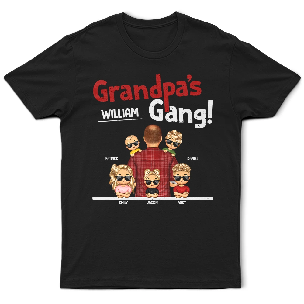 “Grandpa’s Gang – A Unique Tribute to Family!” - Personalized T-Shirt - Custom Gift for Grandfathers and Family Members T-shirt PopCulturePrints