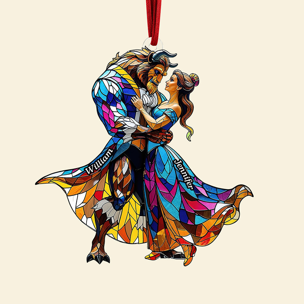 Celebrate Love with Our Enchanted Fairy Tale Couple Christmas Ornament - Personalized Gifts for Couples Ornament PopCulturePrints