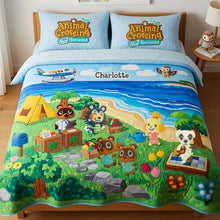 Load image into Gallery viewer, &quot;Bring Joy to Your Dreams!&quot; - Cute Animal Quilt Bedding Set - Personalized Gifts for Game Lovers Blanket PopCulturePrints

