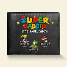 Load image into Gallery viewer, Super Dad Personalized Leather Wallet - Customizable Gift for Father&#39;s Day Leather Wallet PopCulturePrints
