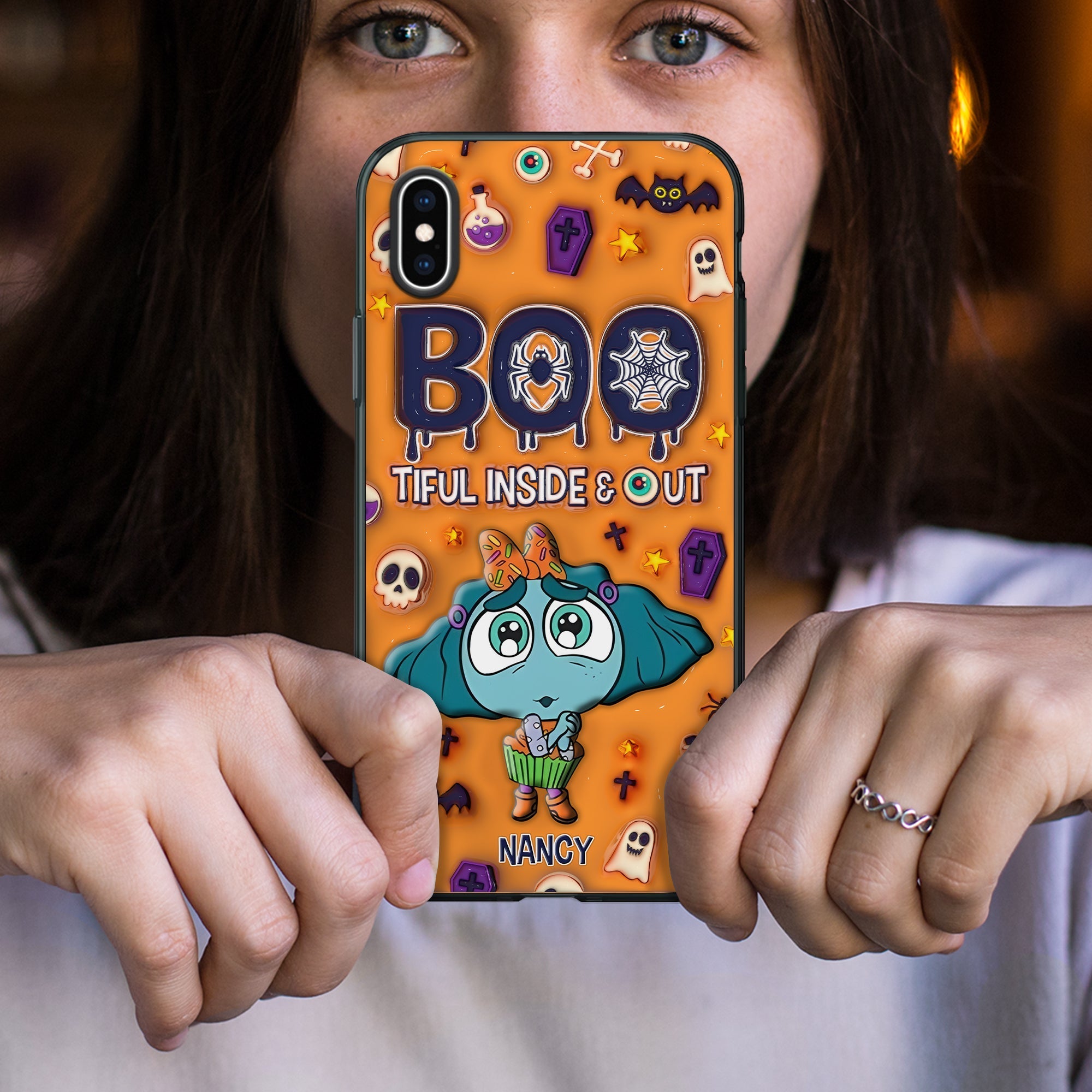 Personalized Halloween Fan Phone Case - Boo-tiful Inside & Out