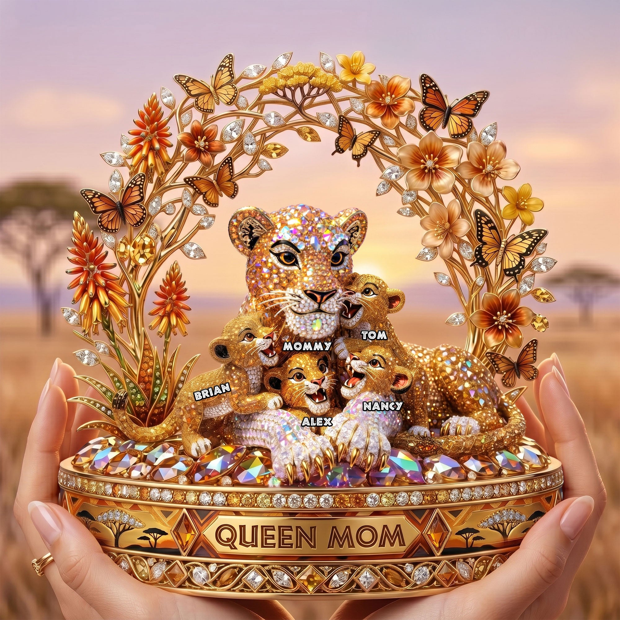 "The Majestic Love of a Queen Mom" - Shimmering Acrylic Plaque, Personalized Gift for Mom, Grandma, and Loved Ones Shaped Plaques PopCulturePrints