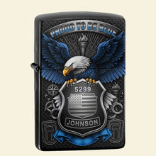 Load image into Gallery viewer, “Proud to Be Blue” - Police Lighter - Personalized Gift for Police Officers Lighter PopCulturePrints
