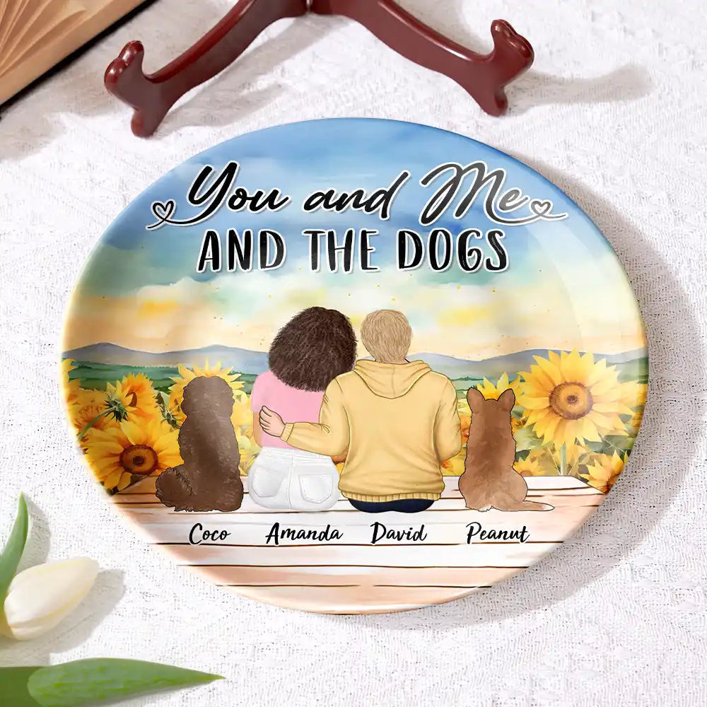You And Me And The Dogs - Custom Personalized Ceramic Plate Ceramic Plate PopCulturePrints