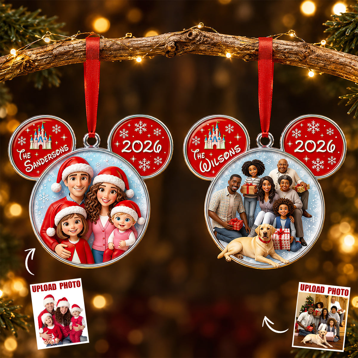Cherish Every Moment: Personalized Family Together Christmas Acrylic Ornament - Custom Gift for Loved Ones