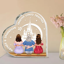 Load image into Gallery viewer, Personalized Mother &amp; Daughters Heart Acrylic Plaque - Forever Linked Together Decorative Plaques PopCulturePrints
