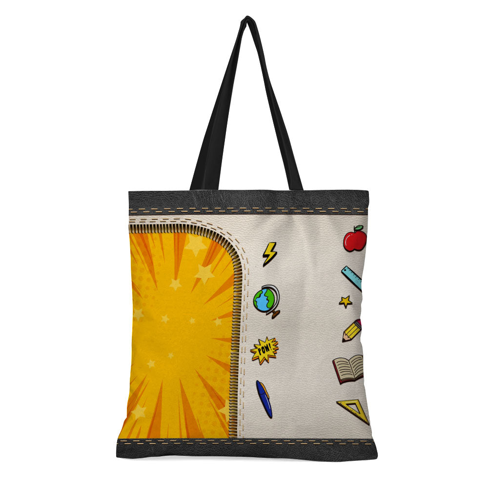 Personalized Superhero Teacher Tote Bag - Back to School Gift Tote Bag PopCulturePrints
