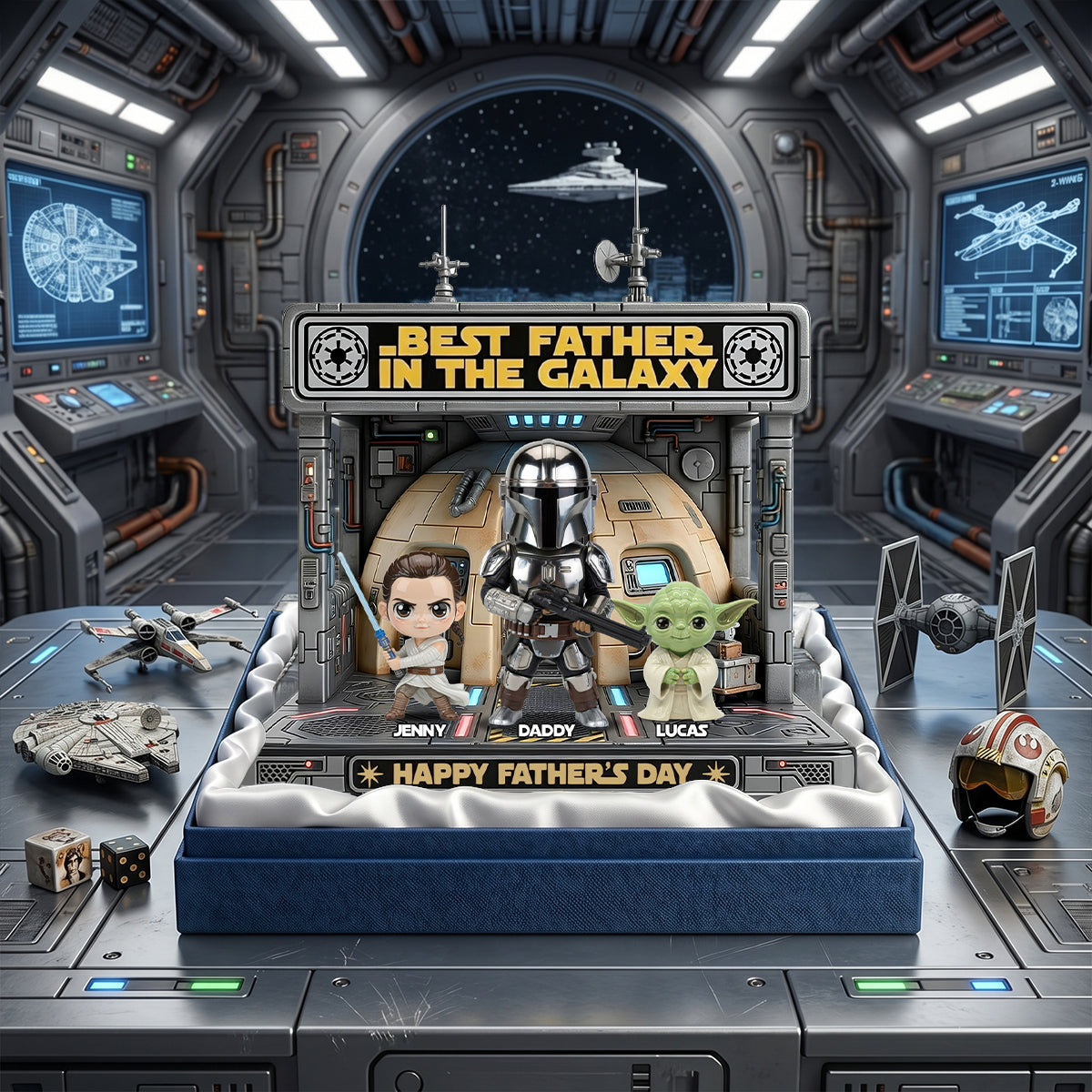 Best Dad in the Galaxy - Personalized Adventure Acrylic Plaque Shaped Plaques PopCulturePrints