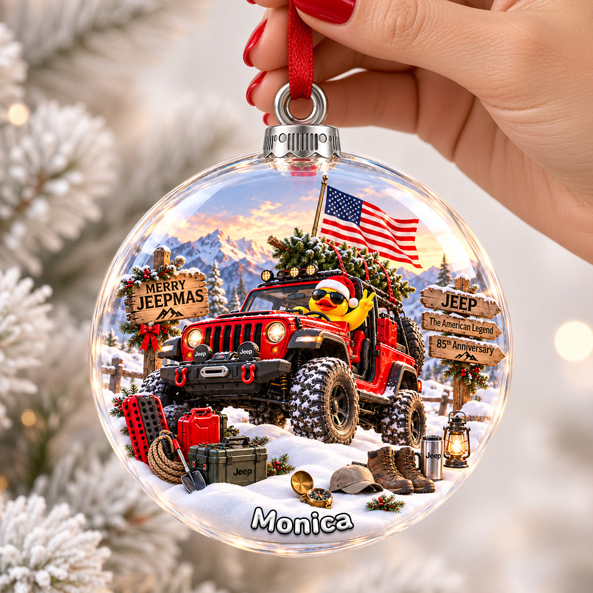 Adventure Awaits: Personalized Adventure Wheels Christmas Ornament - Perfect Gift for Off-Road Lovers Ornament PopCulturePrints