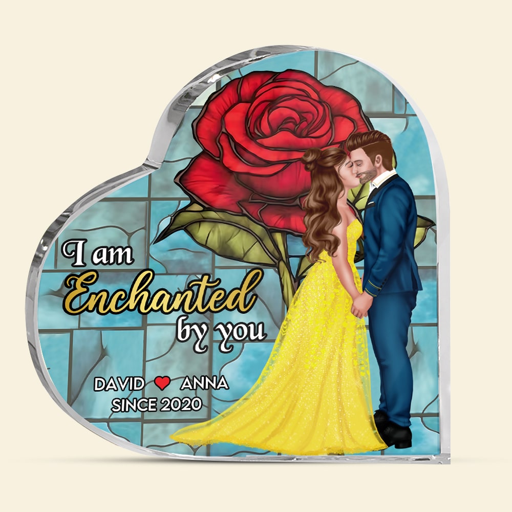 Personalized Enchanted Love Heart Plaque for Couples Shaped Plaques PopCulturePrints