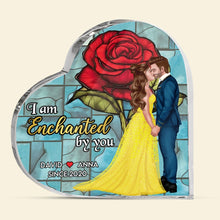 Load image into Gallery viewer, Personalized Enchanted Love Heart Plaque for Couples Shaped Plaques PopCulturePrints
