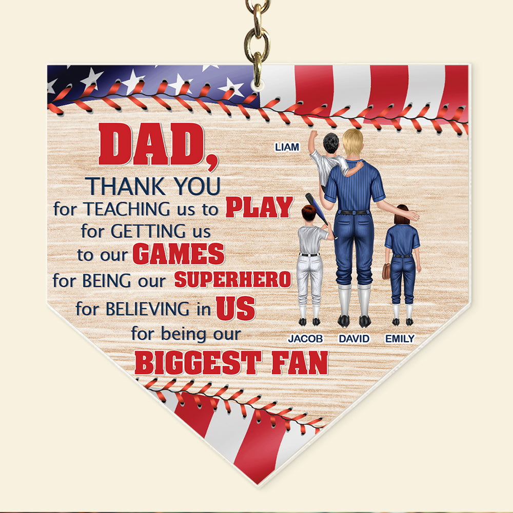 Custom Dad Keychain - Thank You for Being Our Superhero Keychains PopCulturePrints
