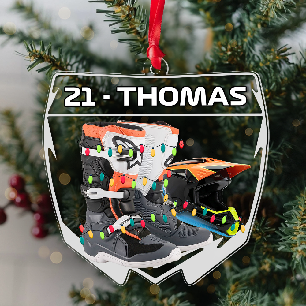 Personalized Christmas Ornament for Motocross Enthusiasts Ornament PopCulturePrints
