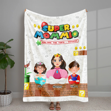 Load image into Gallery viewer, “You Are The Tops - Super Mom Blanket” - Personalized Gift for Mom and Grandma Blanket PopCulturePrints
