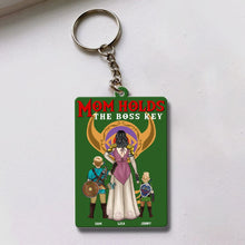Load image into Gallery viewer, Personalized &#39;Mom Holds the Boss Key&#39; Keychain Keychains PopCulturePrints
