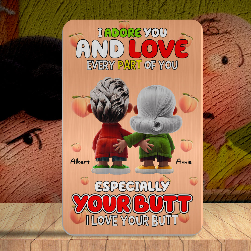Personalized Funny Gifts for Couples - I Adore You Aluminum Wallet Card Wallet Card PopCulturePrints