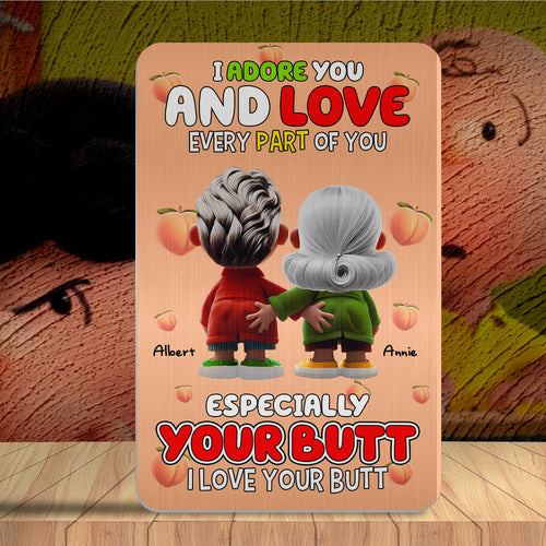 Personalized Funny Gifts for Couples - I Adore You Aluminum Wallet Card Wallet Card PopCulturePrints