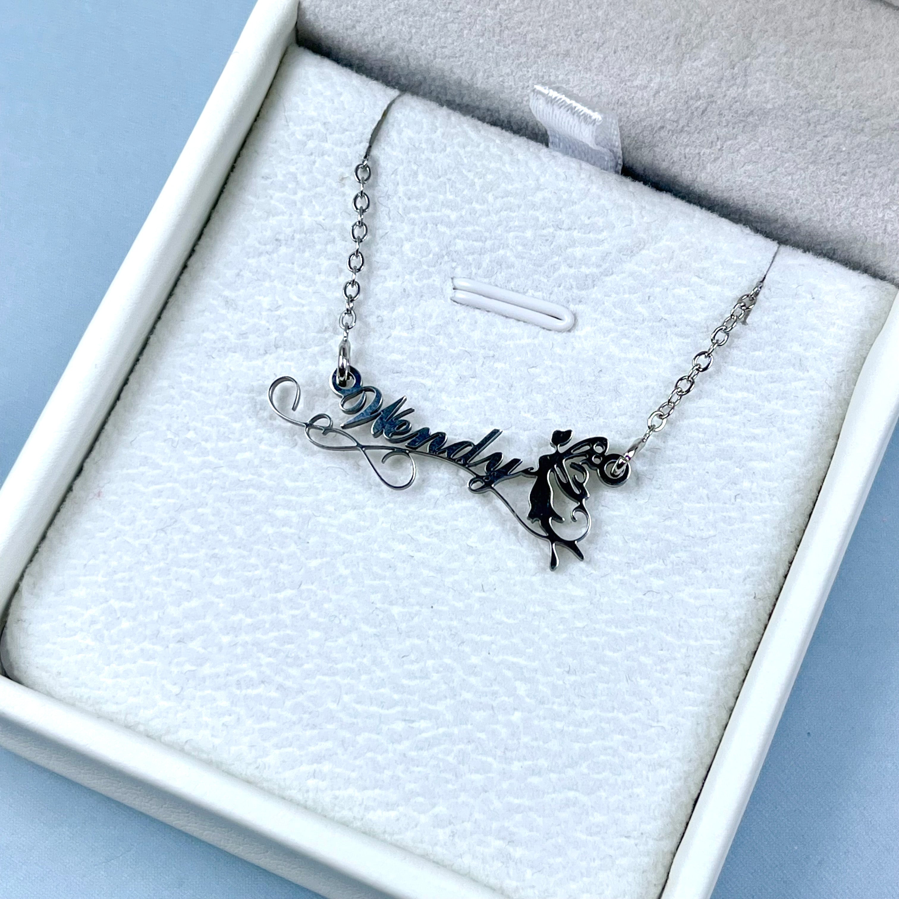 "Enchanting Name Necklace with Magic Fairy Charm - Personalized Gift for Moms, Grandmas, and Loved Ones" Necklace PopCulturePrints