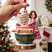 Load image into Gallery viewer, Baking Spirits Bright - Personalized Baker’s Christmas Ornament Ornament PopCulturePrints
