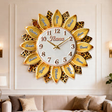 Load image into Gallery viewer, Grandma: A Timeless Gift - Personalized Sunflower Clock for Grandma Hanging Wall Clock PopCulturePrints
