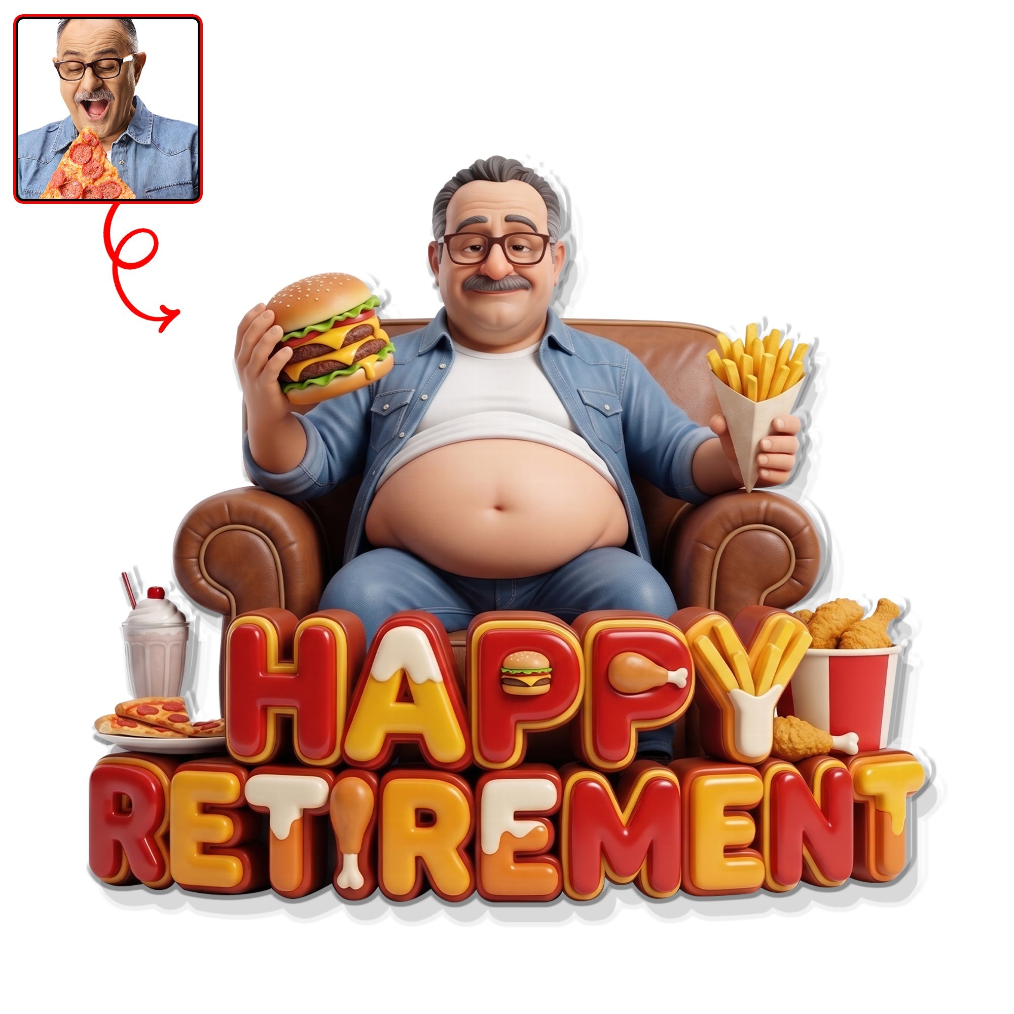 Happy Retirement Fridge Magnet - Custom Photo Gift for Your Special Retiree Fridge Magnet PopCulturePrints