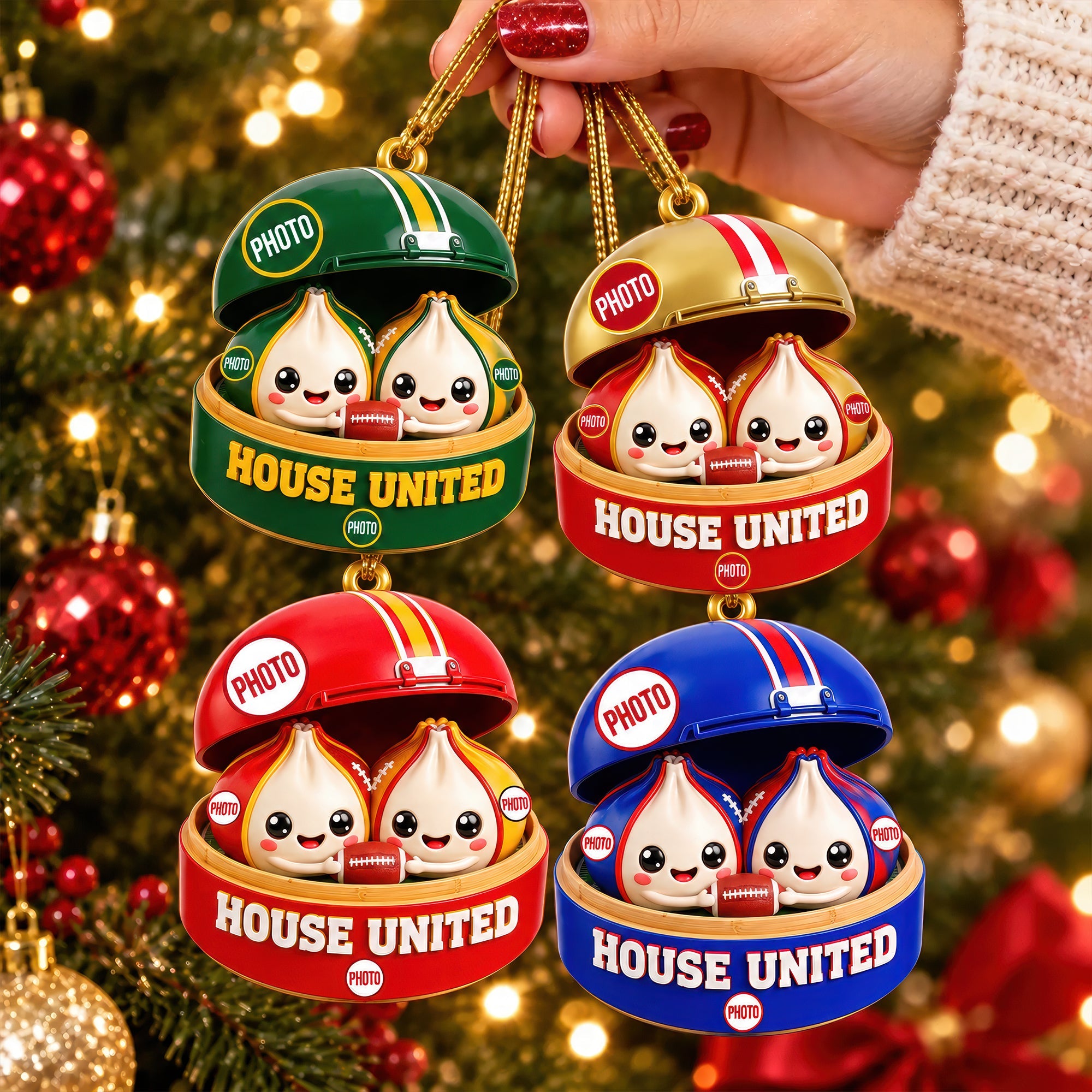 “Together in Sports!” - Personalized Dumpling Couple Ornament - Unique Gift for Sports Lovers