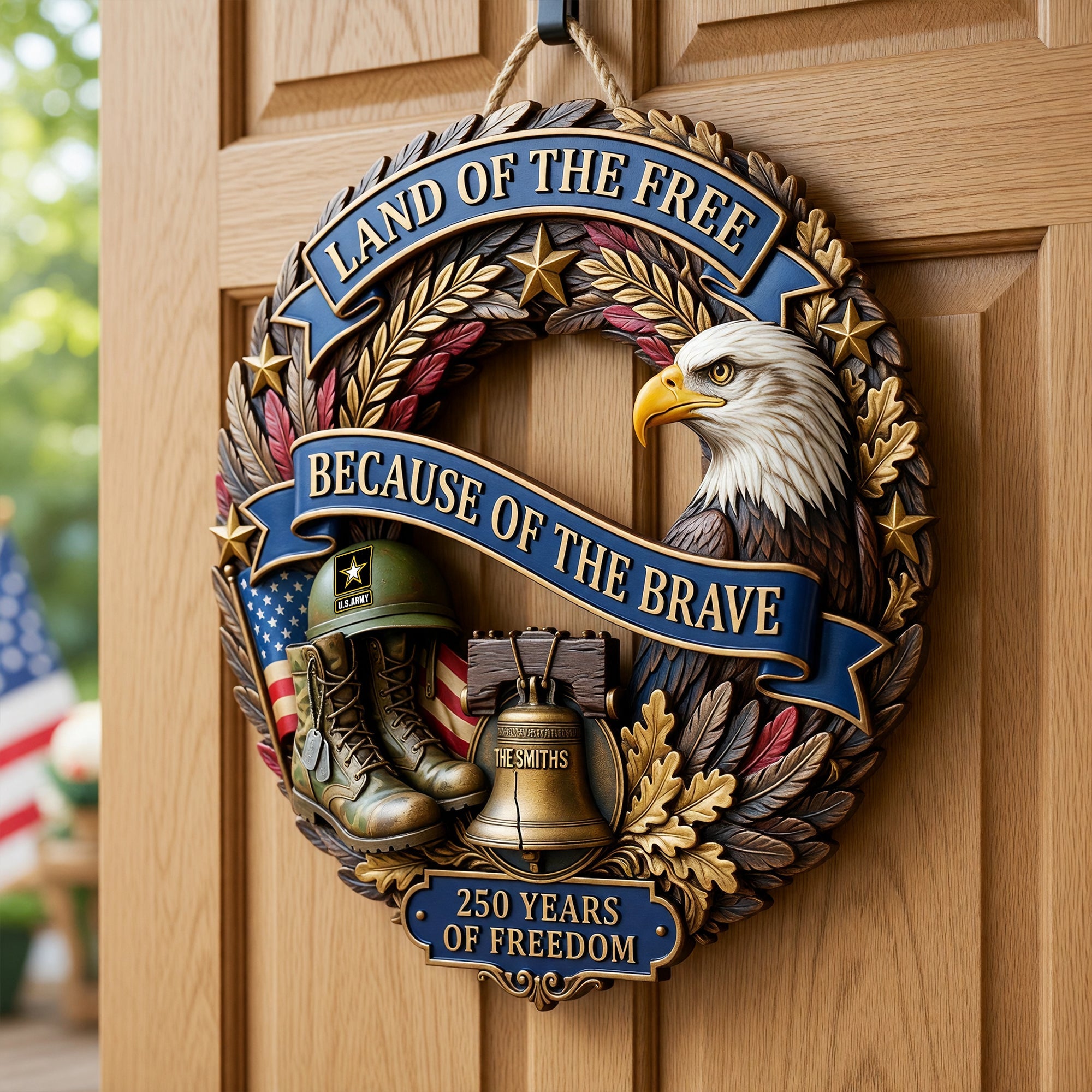 Land Of The Free - A Tribute to America's 250th Anniversary - Custom Acrylic Sign for Veterans