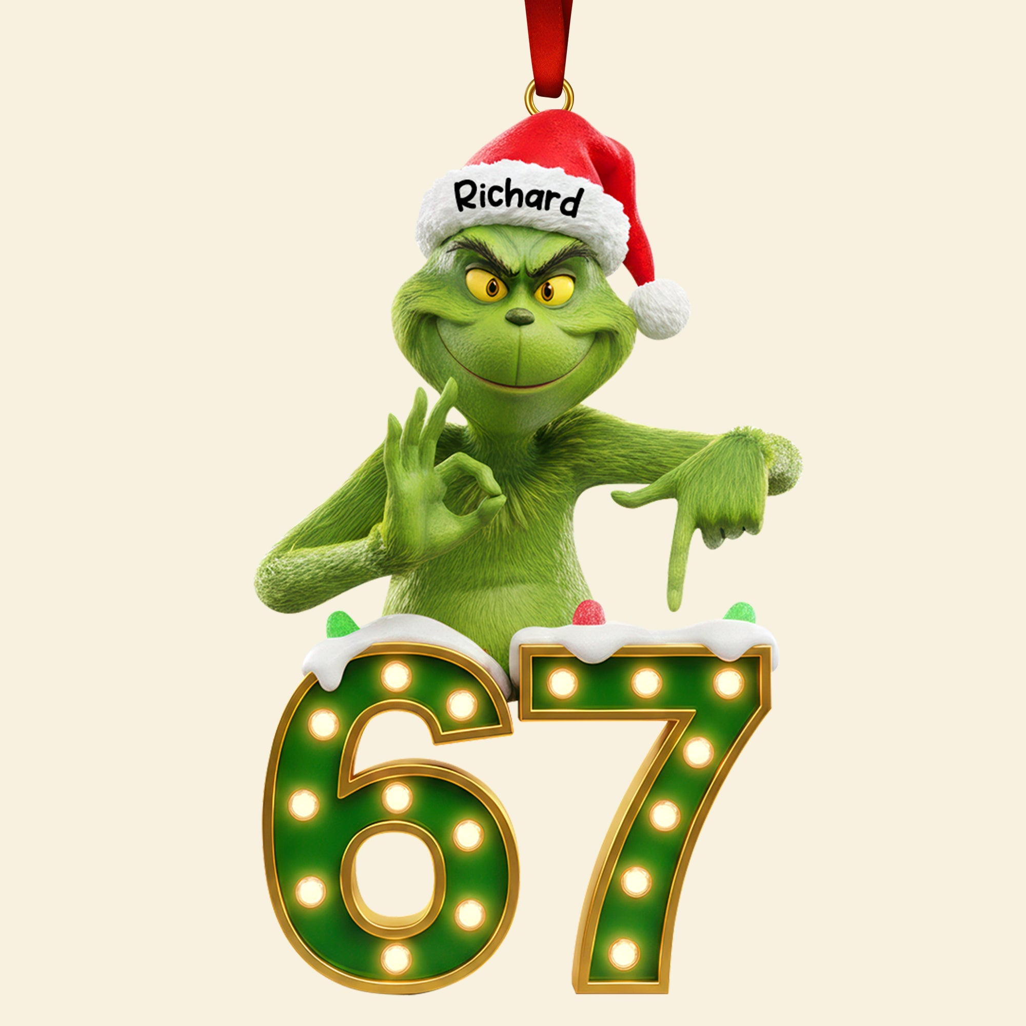 Green Monster Grins: Personalized Acrylic Ornament - A Unique Christmas Gift for Everyone Ornament PopCulturePrints