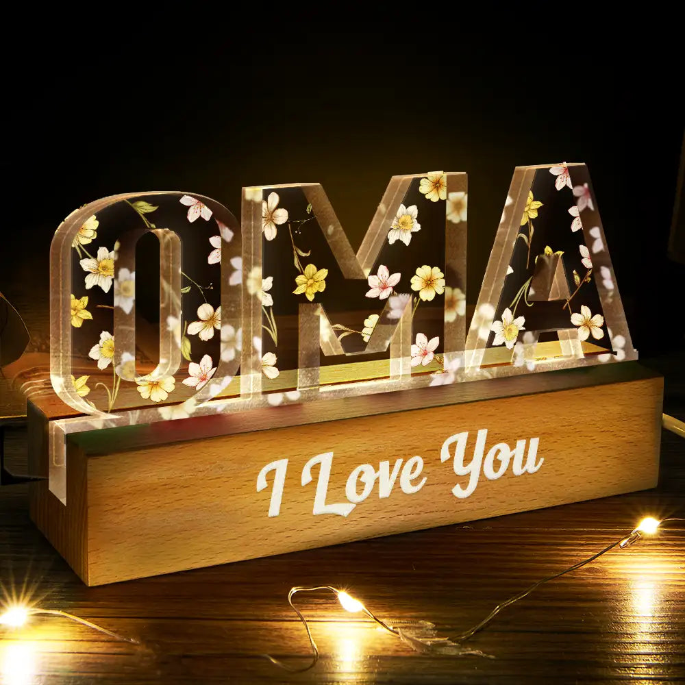 Mommy, We Love You - Personalized LED Light Gift for Mom & Grandma Custom Shaped LED Light PopCulturePrints