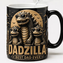 Load image into Gallery viewer, "Dadzilla: Best Dad Ever" - Personalized Giant Creature Retro Magic Mug for Dads and Grandpas Coffee Mug PopCulturePrints

