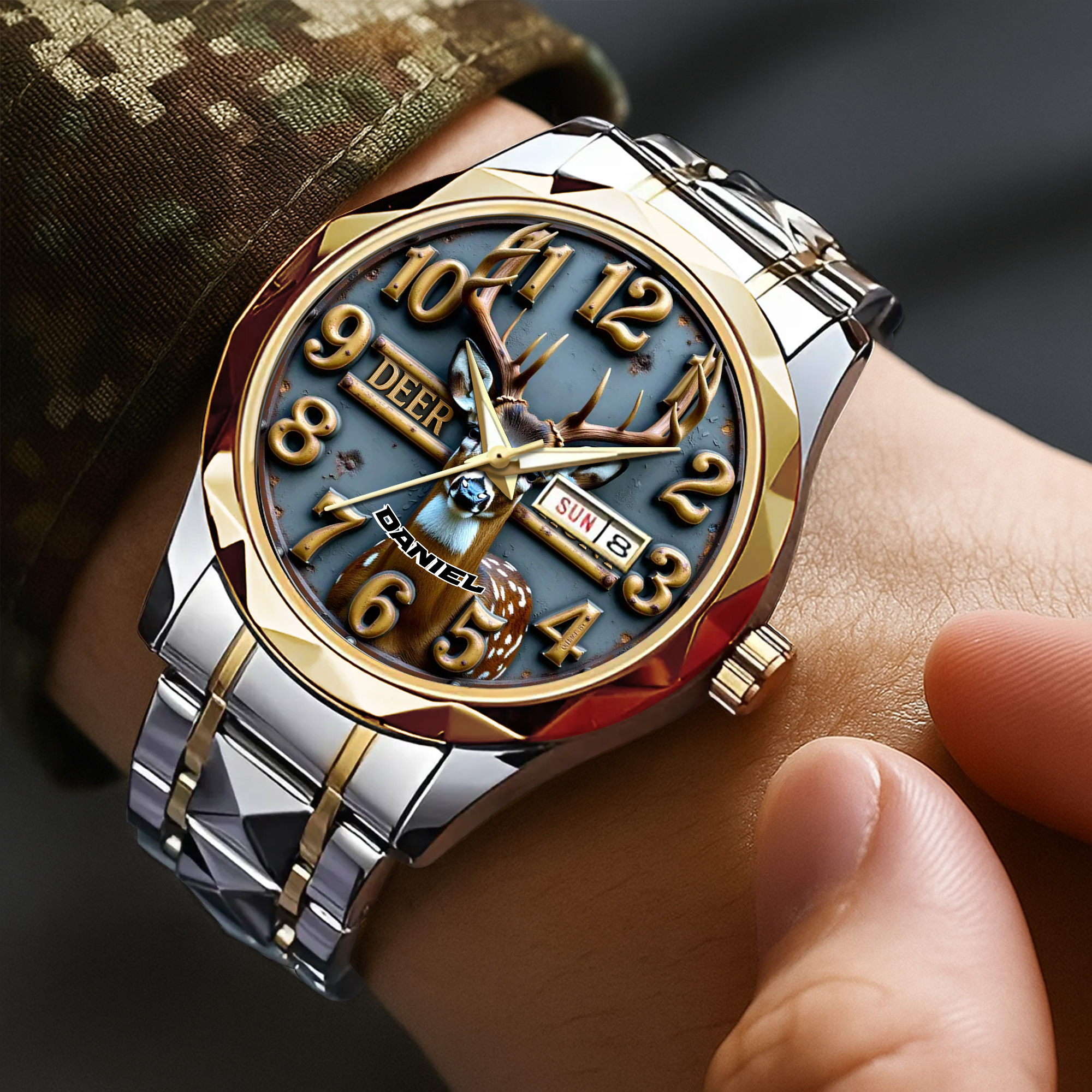 "Embrace the Hunt!" - Personalized Men's Watch for Passionate Hunters Men's Watch PopCulturePrints