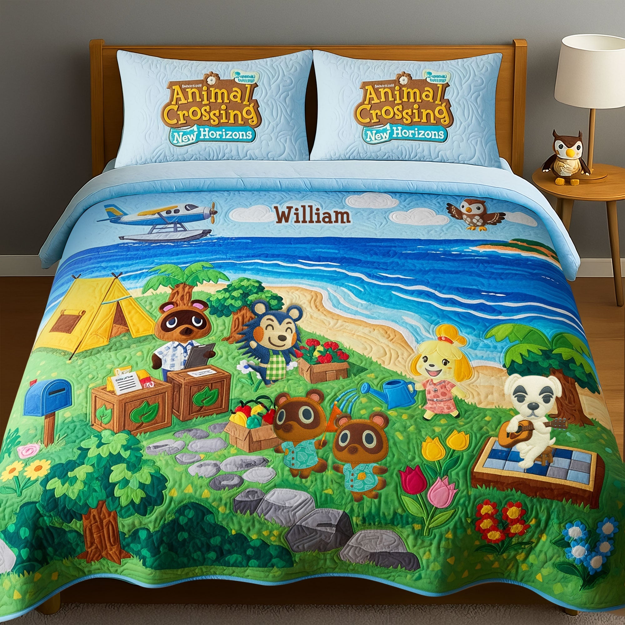 "Bring Joy to Your Dreams!" - Cute Animal Quilt Bedding Set - Personalized Gifts for Game Lovers Blanket PopCulturePrints