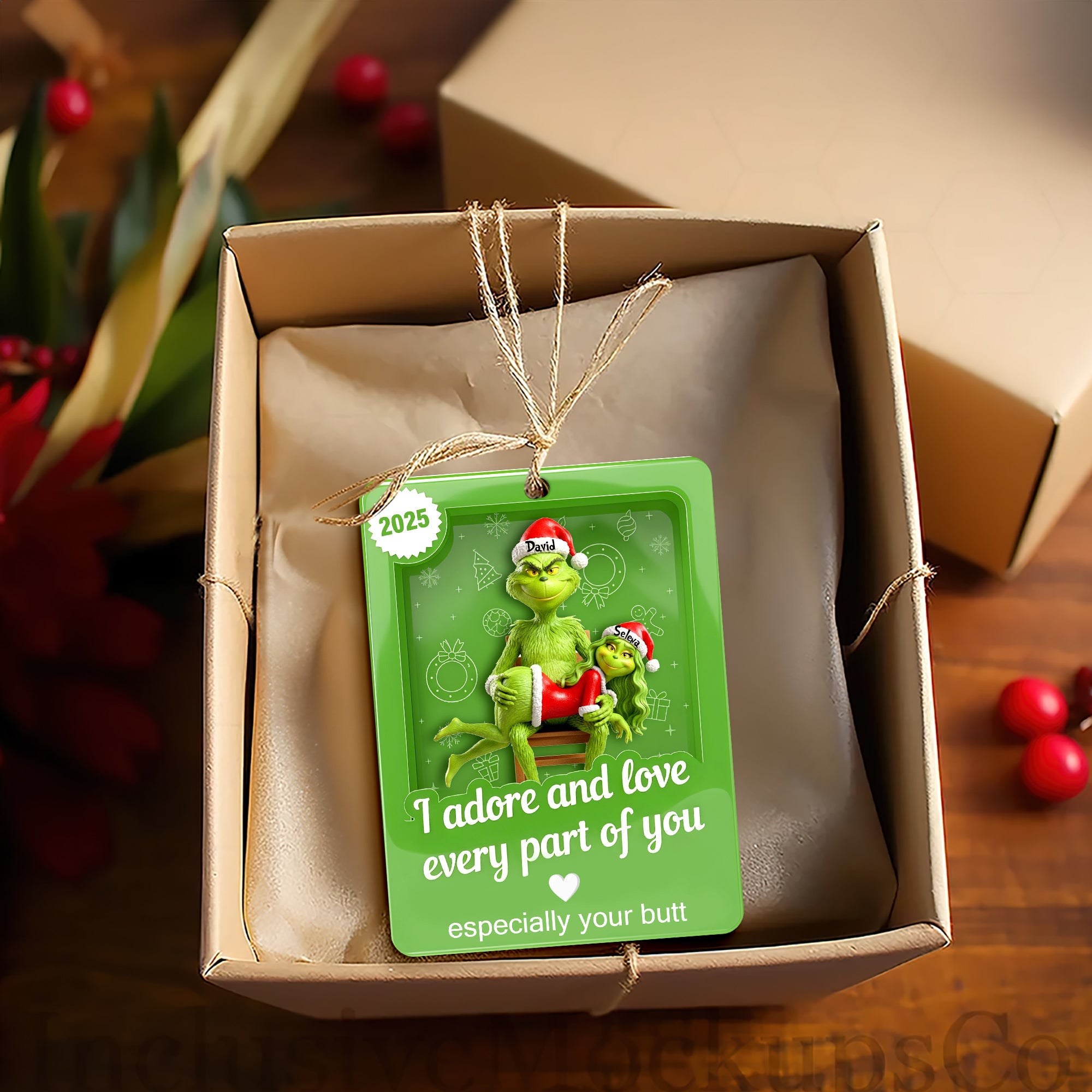 I Adore and Love Every Part of You - Naughty Touch Couple Ornament - Personalized Gift for Couples Ornament PopCulturePrints