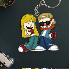 Load image into Gallery viewer, Personalized Couple Keychain - Gangsta Love Keychains PopCulturePrints
